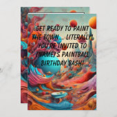 Paintball Verjaardagsfeestuitnodiging Kaart (Voorkant / Achterkant)