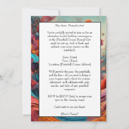 Paintball Verjaardagsfeestuitnodiging Kaart