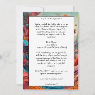 Paintball Verjaardagsfeestuitnodiging Kaart