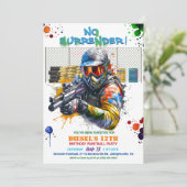 Paintball verjaardagsuitnodiging kaart (Staand voorkant)