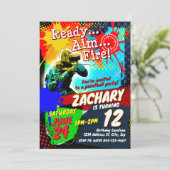 Paintball verjaardagsuitnodiging kaart (Staand voorkant)