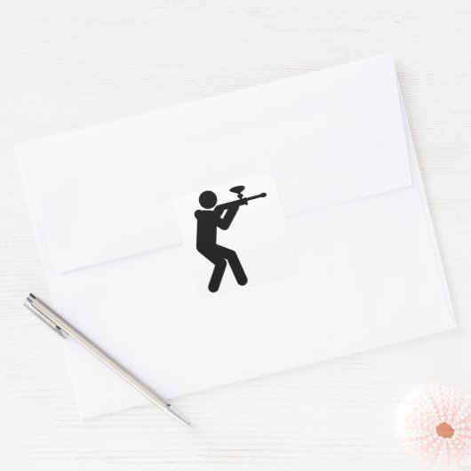 Paintball Vierkante Sticker (Envelop)