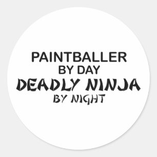 Paintballer Dodelijk Ninja door Nacht Ronde Sticker