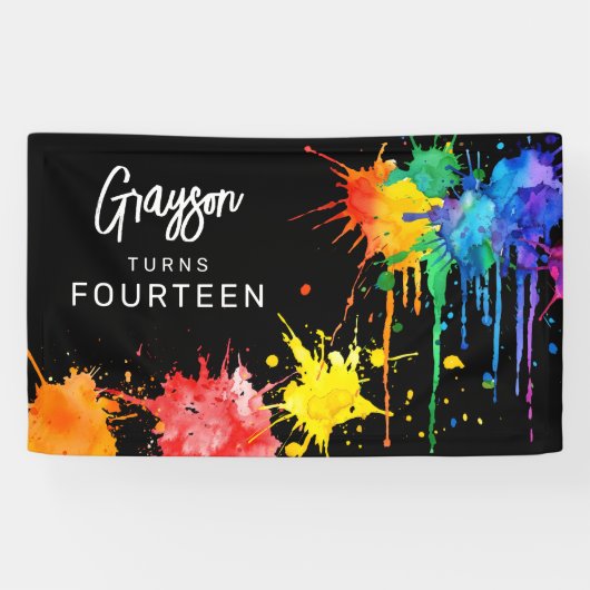 Paintballing Birthday Party Spandoek (Horizontaal)