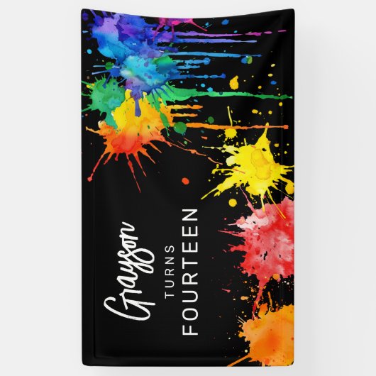 Paintballing Birthday Party Spandoek (Verticaal)