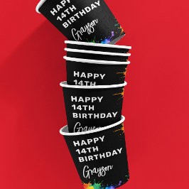 Paintballing foto verjaardagsfeestje papieren bekers