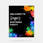 Paintballing Verjaardagsfeest Welkom Acryl Bord (Voorkant)