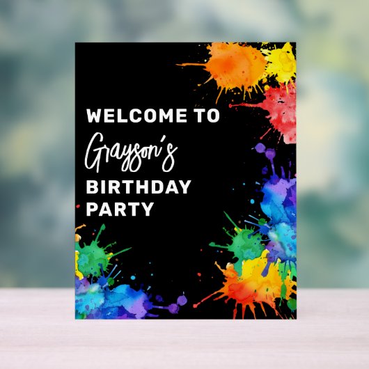 Paintballing Verjaardagsfeest Welkom Acryl Bord (Neutraal)