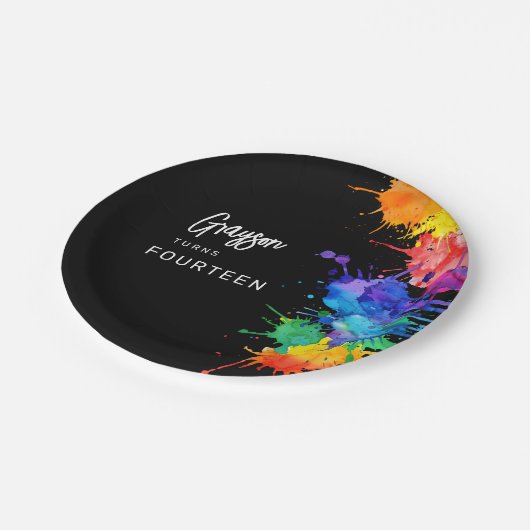 Paintballing verjaardagsfeestje papieren bordje (Gekanteld)