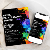 Paintballing verjaardagsfeestje uitnodiging