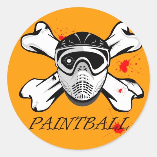 Paintbalmasker Ronde Sticker (Voorkant)