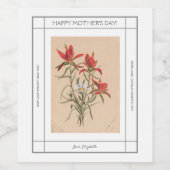 Paintborstel  Etiket voor Happy Moederdag (Enkel label)