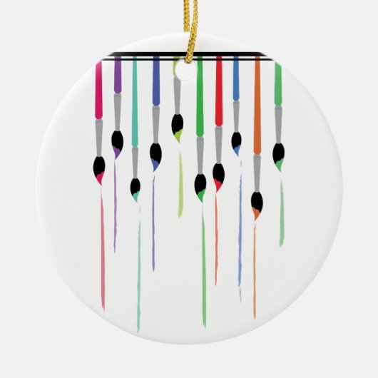 Paintborstelverf Keramisch Ornament (Voorkant)