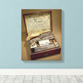 Paintbox van John James Audubon Canvas Afdruk (Insitu (Houten vloer))