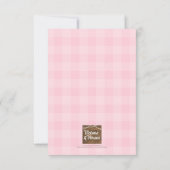 Paintbrush en Daisy Pink Gingham Party Kaart (Achterkant)