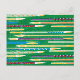 Paintbrush Japans houtsnede textiel Briefkaart