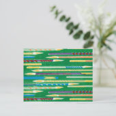 Paintbrush Japans houtsnede textiel Briefkaart (Staand voorkant)