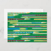 Paintbrush Japans houtsnede textiel Briefkaart (Voorkant / Achterkant)