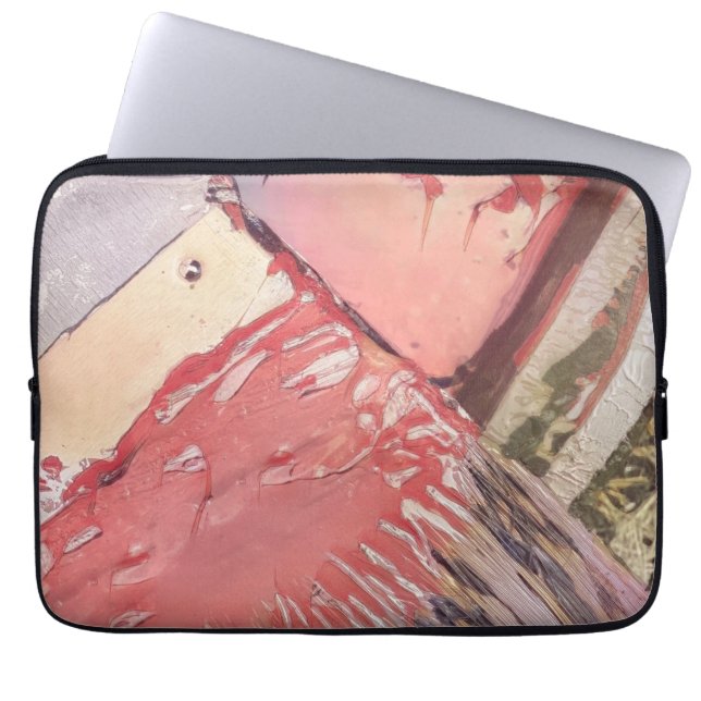 Paintbrush natte verf ard in zachte kleuren abstra laptop sleeve (Voorkant)