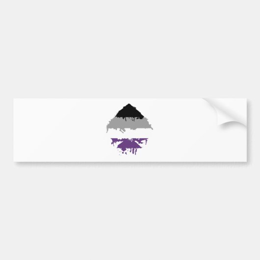 Paintdrip Asexual Ace Bumpersticker (Voorkant)