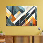 Painted abstract art earth tone  canvas afdruk (Insitu (Woonkamer))