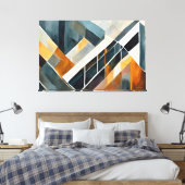 Painted abstract art earth tone  canvas afdruk (Insitu (Slaapkamer))