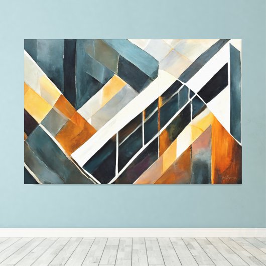 Painted abstract art earth tone  canvas afdruk (Insitu (Houten vloer))