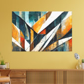 Painted abstract art earth tone canvas afdruk (Insitu (Woonkamer))