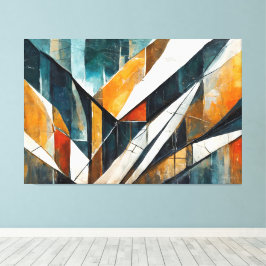 Painted abstract art earth tone  canvas afdruk