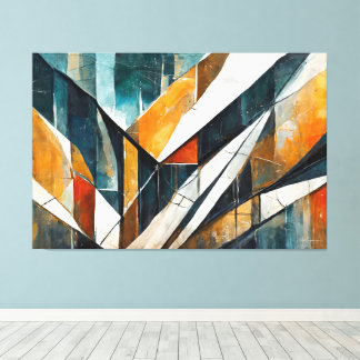 Painted abstract art earth tone  canvas afdruk