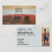 Painted Afbeelding Africa Animals Sunset Artiest Visitekaartje (Voorkant / Achterkant)