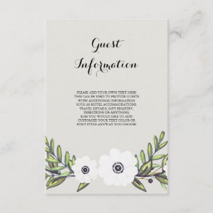 Painted Anemones - informatiekaart Informatiekaartje