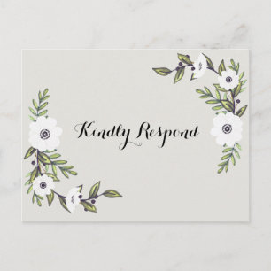 Painted Anemones RSVP Briefkaart