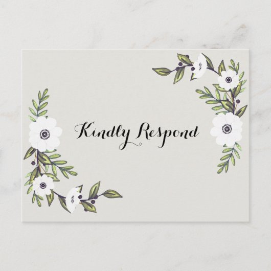 Painted Anemones RSVP Briefkaart (Voorkant)