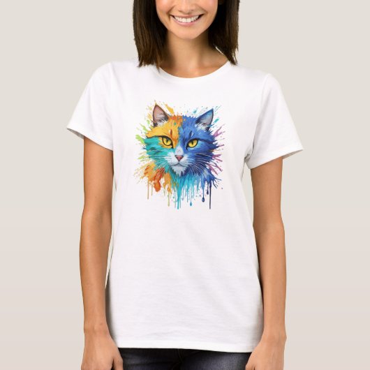 Painted Art Cat T-shirt (Voorkant)
