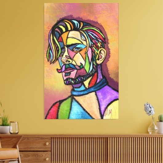 Painted Art Man Canvas Print (Insitu (Woonkamer))