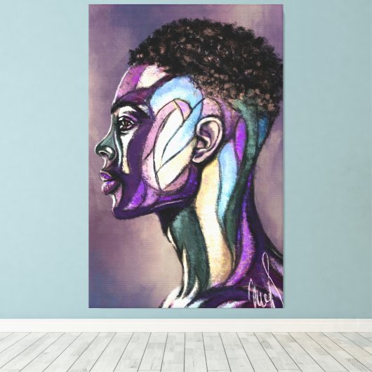 Painted Art Man Canvas Print (Insitu (Houten vloer))