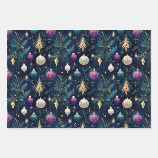 Painted Baubles Gift Wrap Inpakpapier Vel (Voorkant 2)