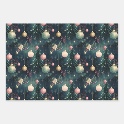 Painted Baubles Gift Wrap Inpakpapier Vel (Voorkant 3)