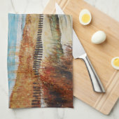 Painted Beach Sand Dunes Kitchen Towel Theedoek (Quarter Fold)