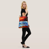 Painted Beach Sunset Canvas tas (Op model)