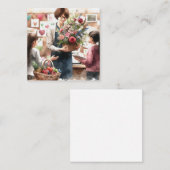 Painted Bedankt Tas Vierkante Visitekaartje (Voorkant / Achterkant)