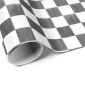 Painted Black and White Check Checkerboard Pattern Cadeaupapier (Rol Hoek)