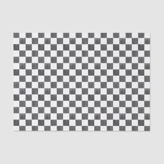 Painted Black and White Check Checkerboard Pattern Tissuepapier (Voorkant)