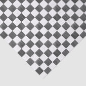 Painted Black and White Check Checkerboard Pattern Tissuepapier (Detail)