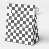 Painted Black Checkerboard Pattern Wedding Bedankdoosjes (Achterkant)