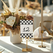 Painted Black Checkerboard Pattern Wedding Kaart