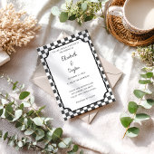 Painted Black Checkerboard Pattern Wedding Kaart