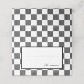Painted Black Checkerboard Pattern Wedding Plaatskaartje (Buitenkant ongevouwen)
