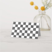 Painted Black Checkerboard Pattern Wedding Plaatskaartje (Achterkant)